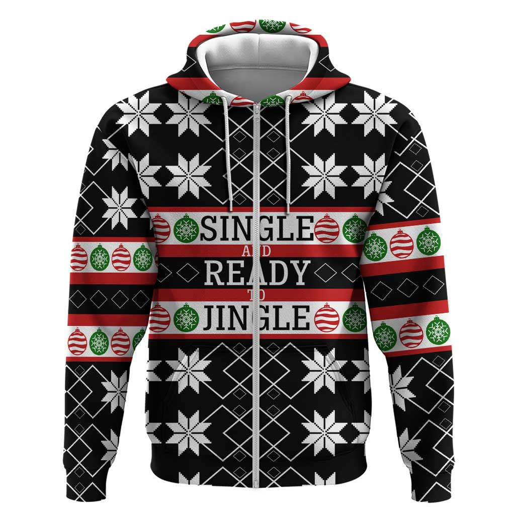 Single Ready To Jingle Christmas Zip Hoodie Xmas Holiday Patterns - Wonder Print Shop