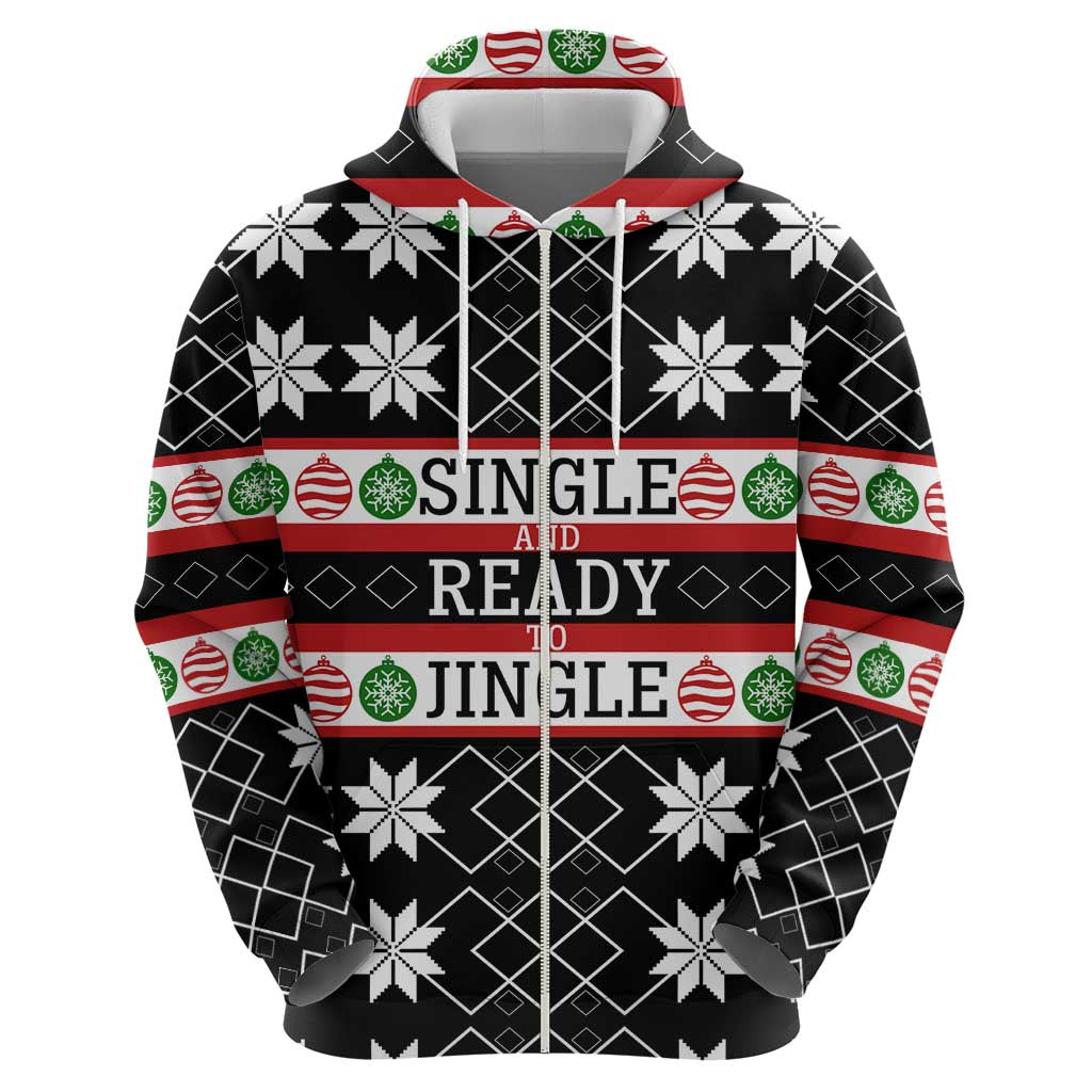 Single Ready To Jingle Christmas Zip Hoodie Xmas Holiday Patterns - Wonder Print Shop