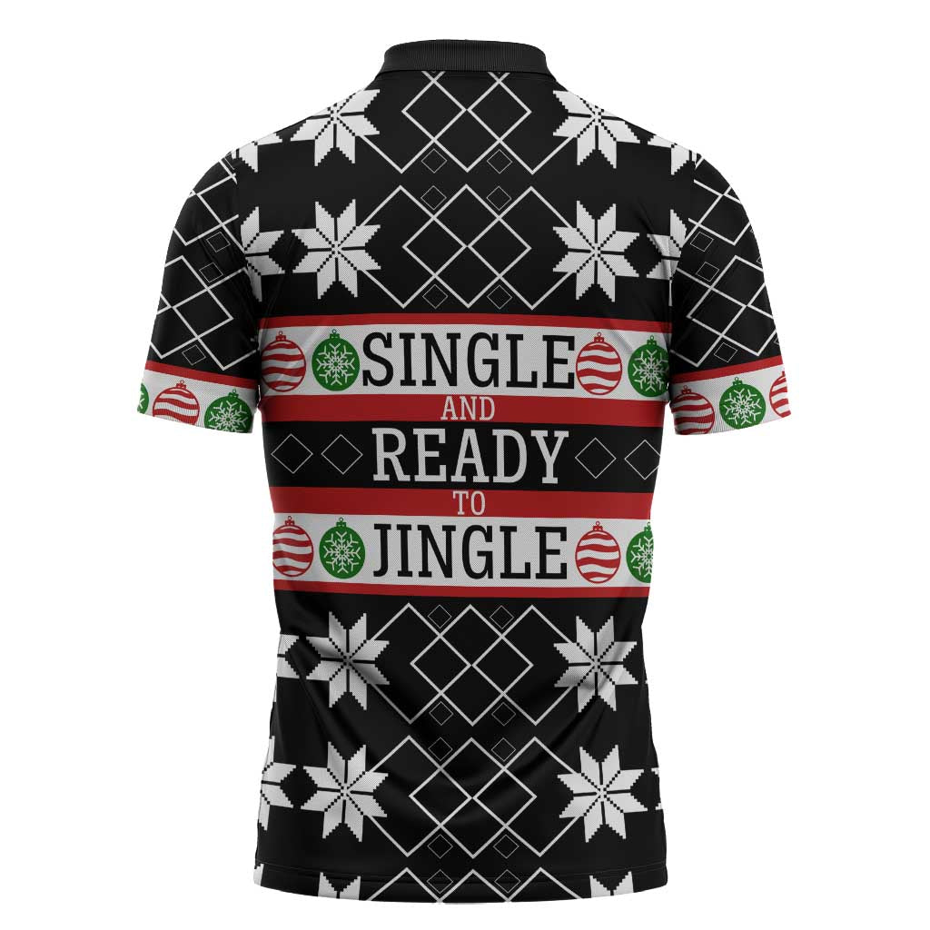 Single Ready To Jingle Christmas Zipper Polo Shirt Xmas Holiday Patterns - Wonder Print Shop