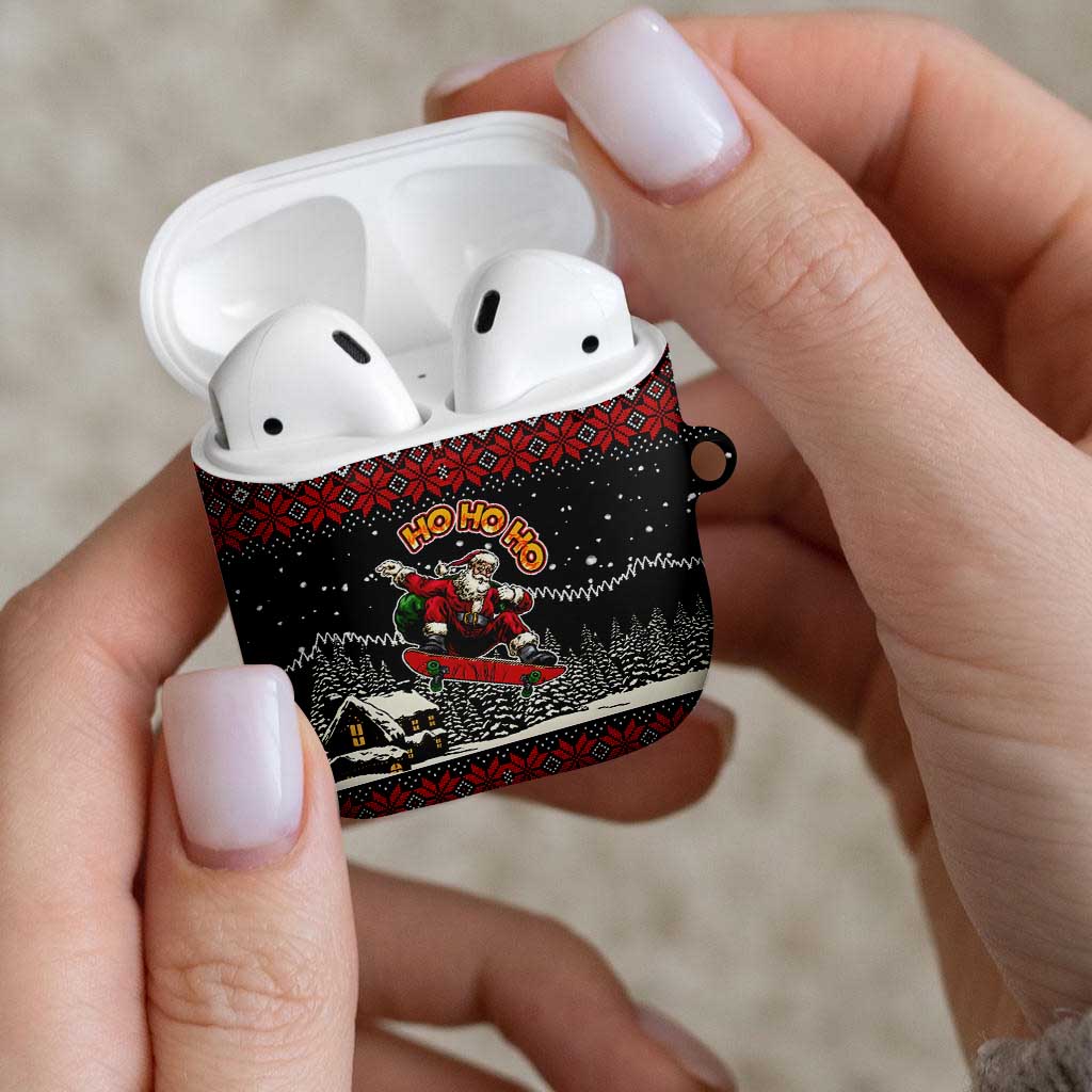 Skater Santa Claus Ho Ho Ho Christmas AirPods Case Xmas Holiday Patterns - Wonder Print Shop
