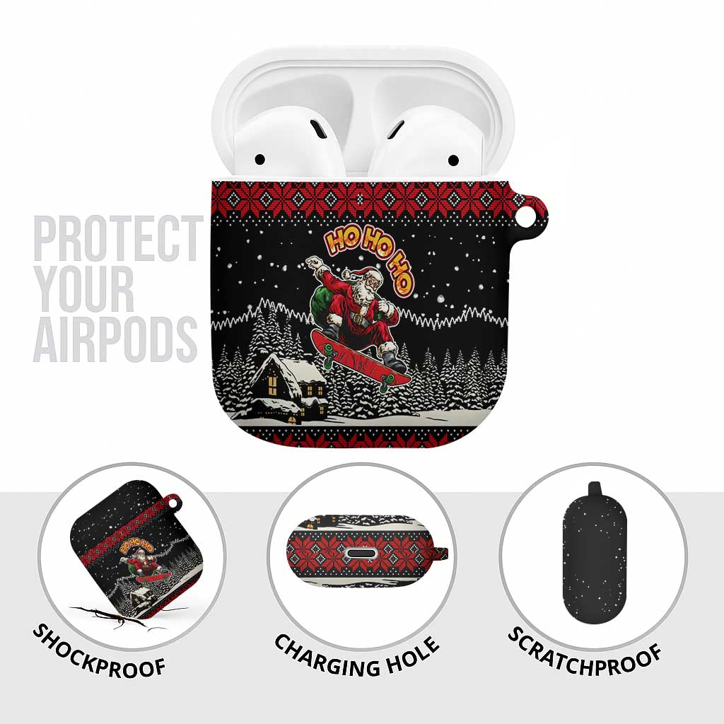 Skater Santa Claus Ho Ho Ho Christmas AirPods Case Xmas Holiday Patterns - Wonder Print Shop