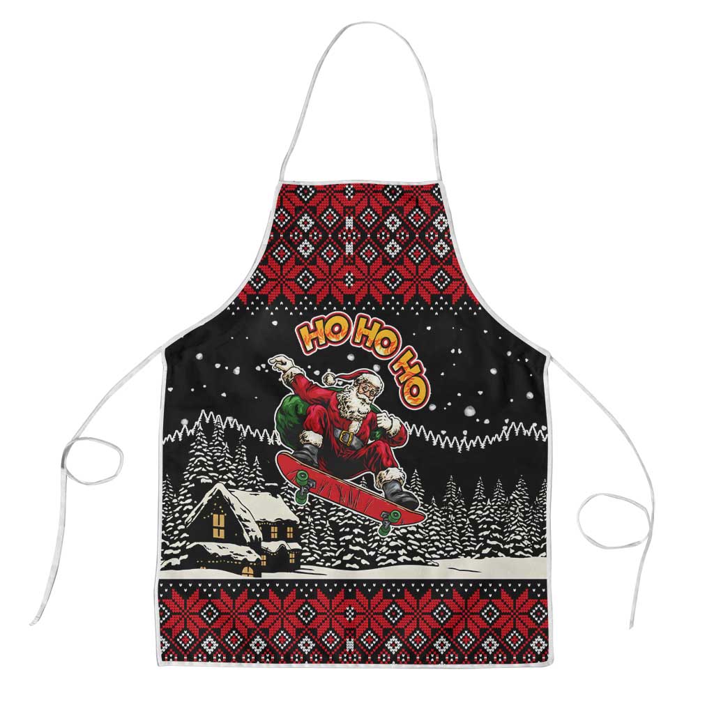 Skater Santa Claus Ho Ho Ho Christmas Apron Xmas Holiday Patterns - Wonder Print Shop