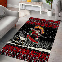 Skater Santa Claus Ho Ho Ho Christmas Area Rug Xmas Holiday Patterns - Wonder Print Shop