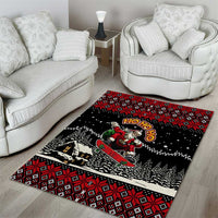 Skater Santa Claus Ho Ho Ho Christmas Area Rug Xmas Holiday Patterns - Wonder Print Shop