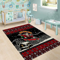 Skater Santa Claus Ho Ho Ho Christmas Area Rug Xmas Holiday Patterns - Wonder Print Shop