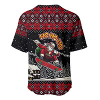 Skater Santa Claus Ho Ho Ho Christmas Baseball Jersey Xmas Holiday Patterns - Wonder Print Shop