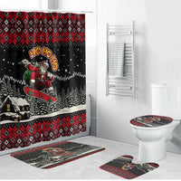 Skater Santa Claus Ho Ho Ho Christmas Bathroom Set Xmas Holiday Patterns - Wonder Print Shop