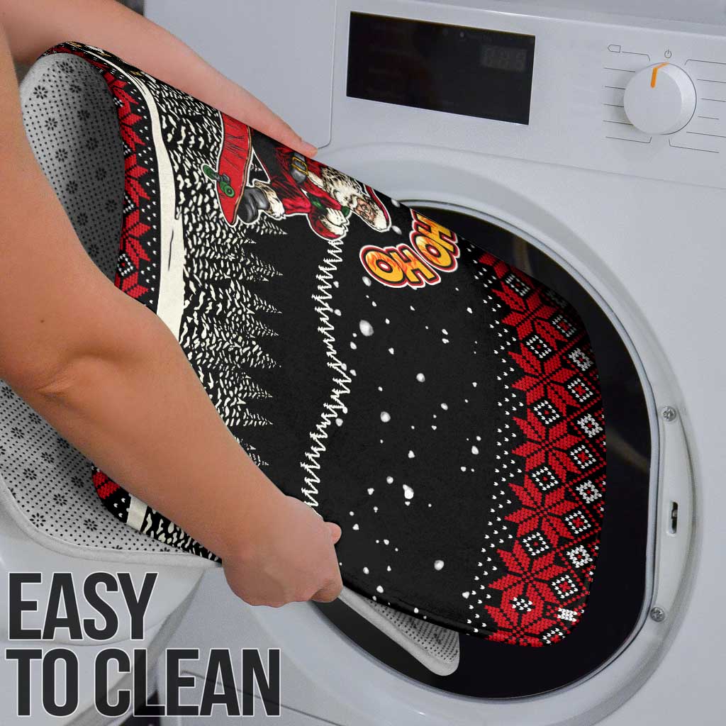 Skater Santa Claus Ho Ho Ho Christmas Bathroom Set Xmas Holiday Patterns - Wonder Print Shop