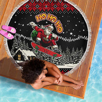 Skater Santa Claus Ho Ho Ho Christmas Beach Blanket Xmas Holiday Patterns - Wonder Print Shop
