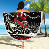 Skater Santa Claus Ho Ho Ho Christmas Beach Blanket Xmas Holiday Patterns - Wonder Print Shop