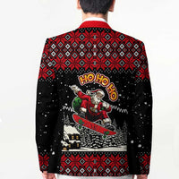 Skater Santa Claus Ho Ho Ho Christmas Blazer Xmas Holiday Patterns - Wonder Print Shop