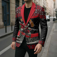 Skater Santa Claus Ho Ho Ho Christmas Blazer Xmas Holiday Patterns - Wonder Print Shop