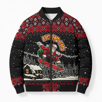 Skater Santa Claus Ho Ho Ho Christmas Bomber Puffer Jacket Xmas Holiday Patterns - Wonder Print Shop