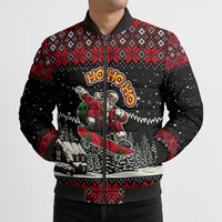 Skater Santa Claus Ho Ho Ho Christmas Bomber Puffer Jacket Xmas Holiday Patterns - Wonder Print Shop