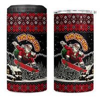 Skater Santa Claus Ho Ho Ho Christmas 4 in 1 Can Cooler Tumbler Xmas Holiday Patterns - Wonder Print Shop
