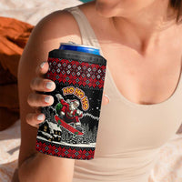 Skater Santa Claus Ho Ho Ho Christmas 4 in 1 Can Cooler Tumbler Xmas Holiday Patterns - Wonder Print Shop