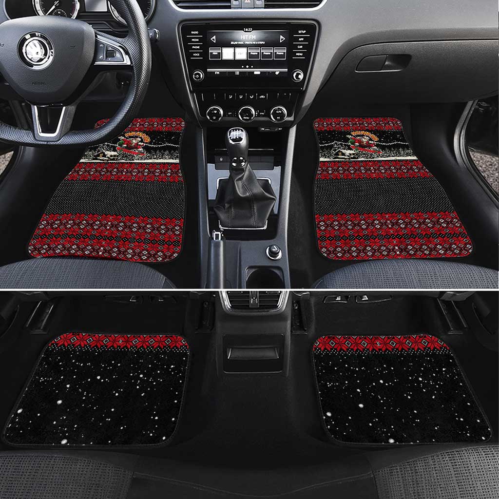 Skater Santa Claus Ho Ho Ho Christmas Car Mats Xmas Holiday Patterns - Wonder Print Shop