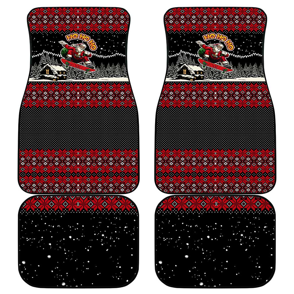 Skater Santa Claus Ho Ho Ho Christmas Car Mats Xmas Holiday Patterns - Wonder Print Shop