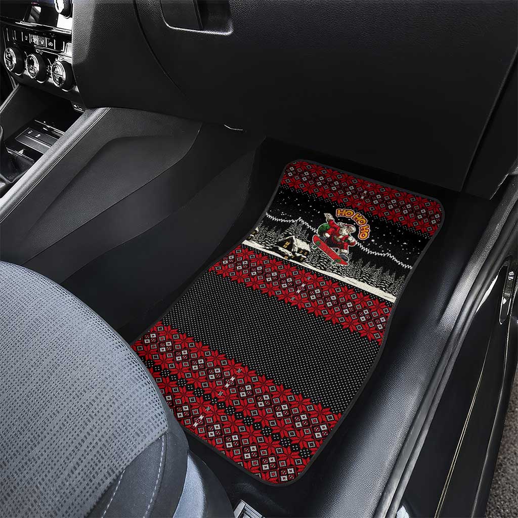 Skater Santa Claus Ho Ho Ho Christmas Car Mats Xmas Holiday Patterns - Wonder Print Shop