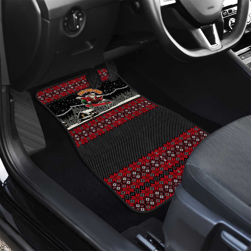 Skater Santa Claus Ho Ho Ho Christmas Car Mats Xmas Holiday Patterns - Wonder Print Shop