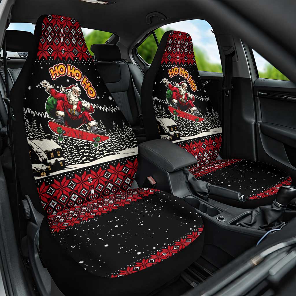 Skater Santa Claus Ho Ho Ho Christmas Car Seat Cover Xmas Holiday Patterns - Wonder Print Shop
