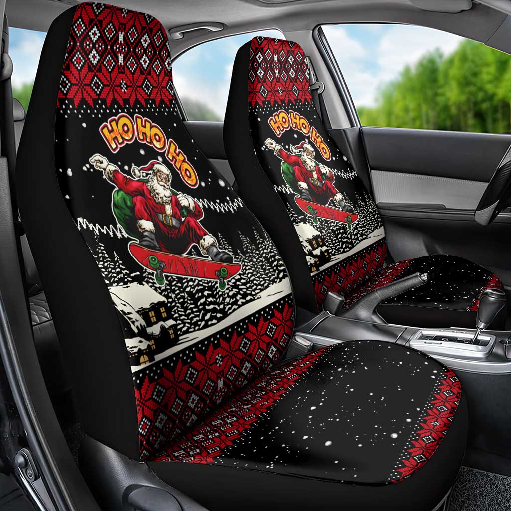 Skater Santa Claus Ho Ho Ho Christmas Car Seat Cover Xmas Holiday Patterns - Wonder Print Shop
