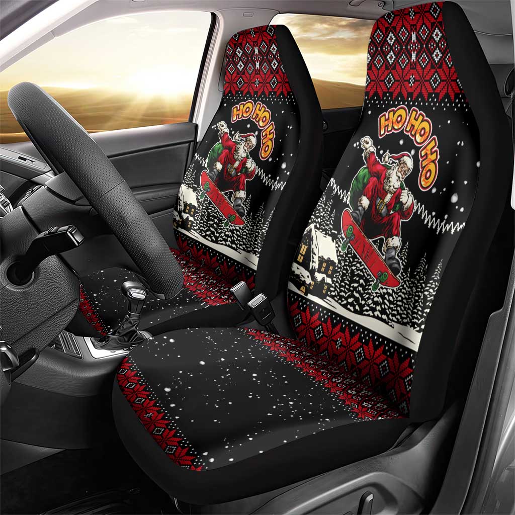 Skater Santa Claus Ho Ho Ho Christmas Car Seat Cover Xmas Holiday Patterns - Wonder Print Shop