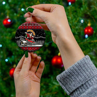Skater Santa Claus Ho Ho Ho Christmas Ceramic Ornament Xmas Holiday Patterns - Wonder Print Shop