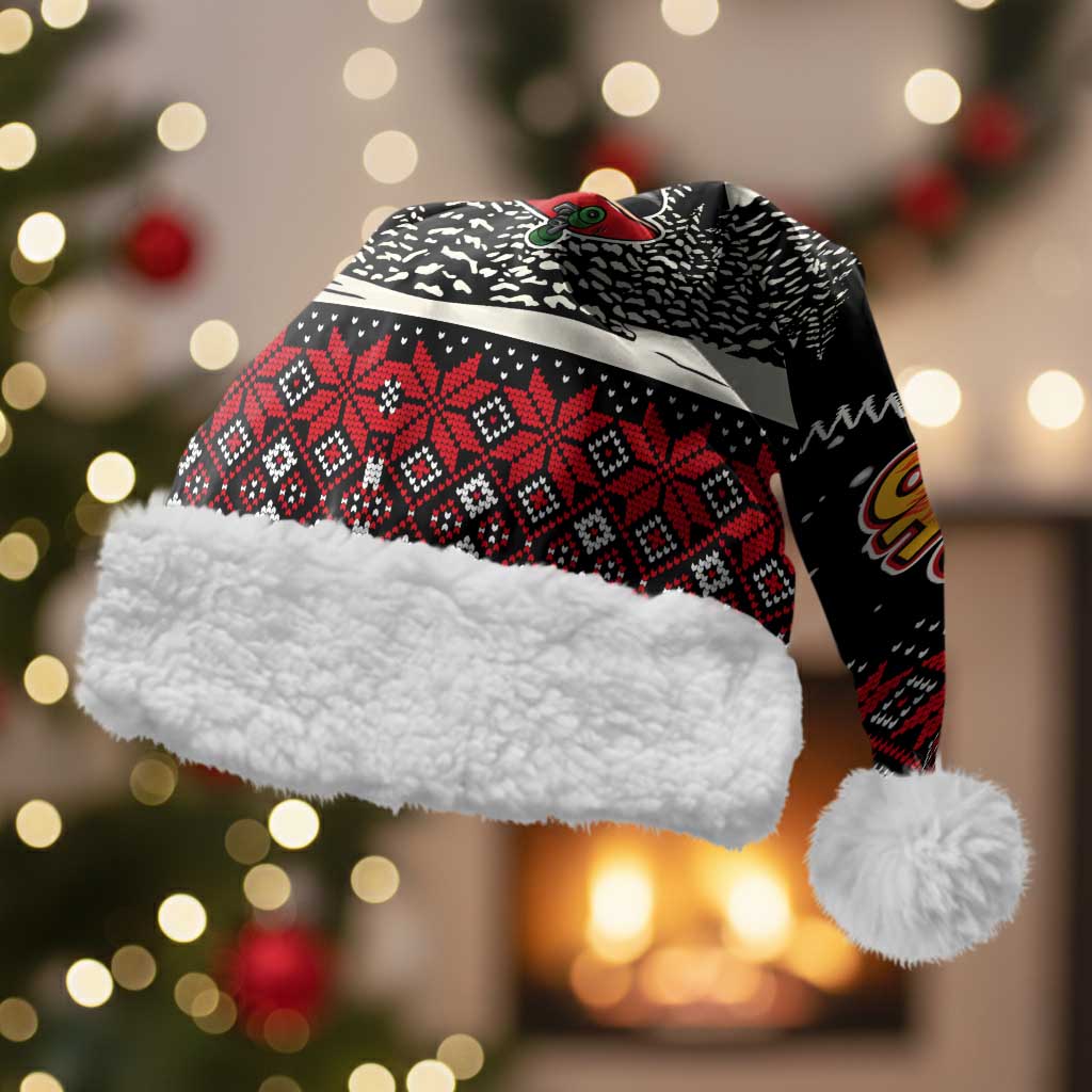 Skater Santa Claus Ho Ho Ho Christmas Santa Hat Xmas Holiday Patterns - Wonder Print Shop