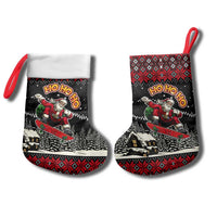 Skater Santa Claus Ho Ho Ho Christmas Stocking Xmas Holiday Patterns - Wonder Print Shop