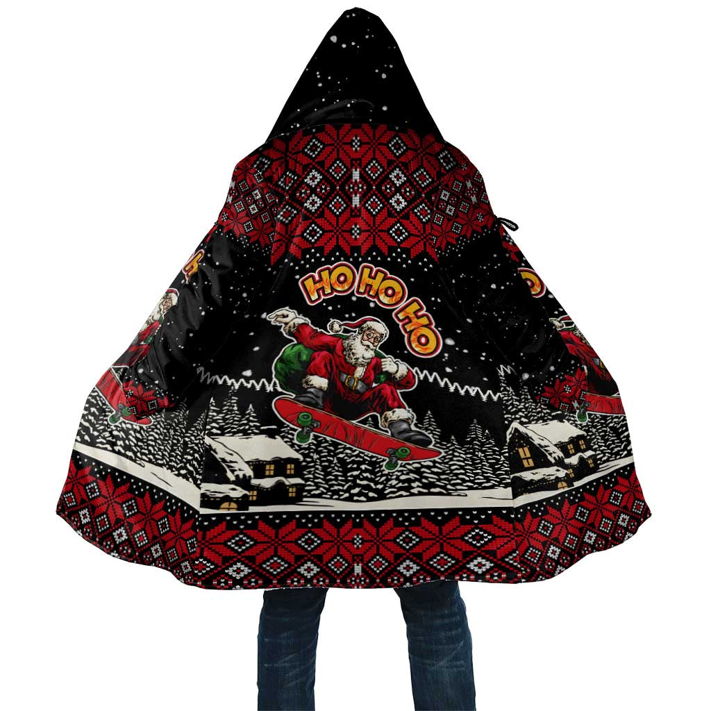 Skater Santa Claus Ho Ho Ho Christmas Cloak Xmas Holiday Patterns - Wonder Print Shop