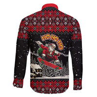 Skater Santa Claus Ho Ho Ho Christmas Family Matching Mermaid Dress and Hawaiian Shirt Xmas Holiday Patterns - Wonder Print Shop