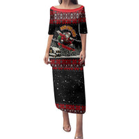 Skater Santa Claus Ho Ho Ho Christmas Family Matching Puletasi and Hawaiian Shirt Xmas Holiday Patterns - Wonder Print Shop