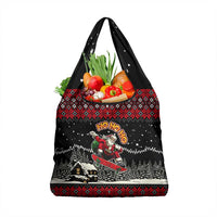 Skater Santa Claus Ho Ho Ho Christmas Grocery Bag Xmas Holiday Patterns - Wonder Print Shop