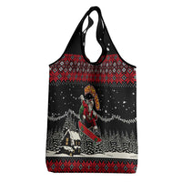 Skater Santa Claus Ho Ho Ho Christmas Grocery Bag Xmas Holiday Patterns - Wonder Print Shop