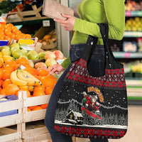 Skater Santa Claus Ho Ho Ho Christmas Grocery Bag Xmas Holiday Patterns - Wonder Print Shop