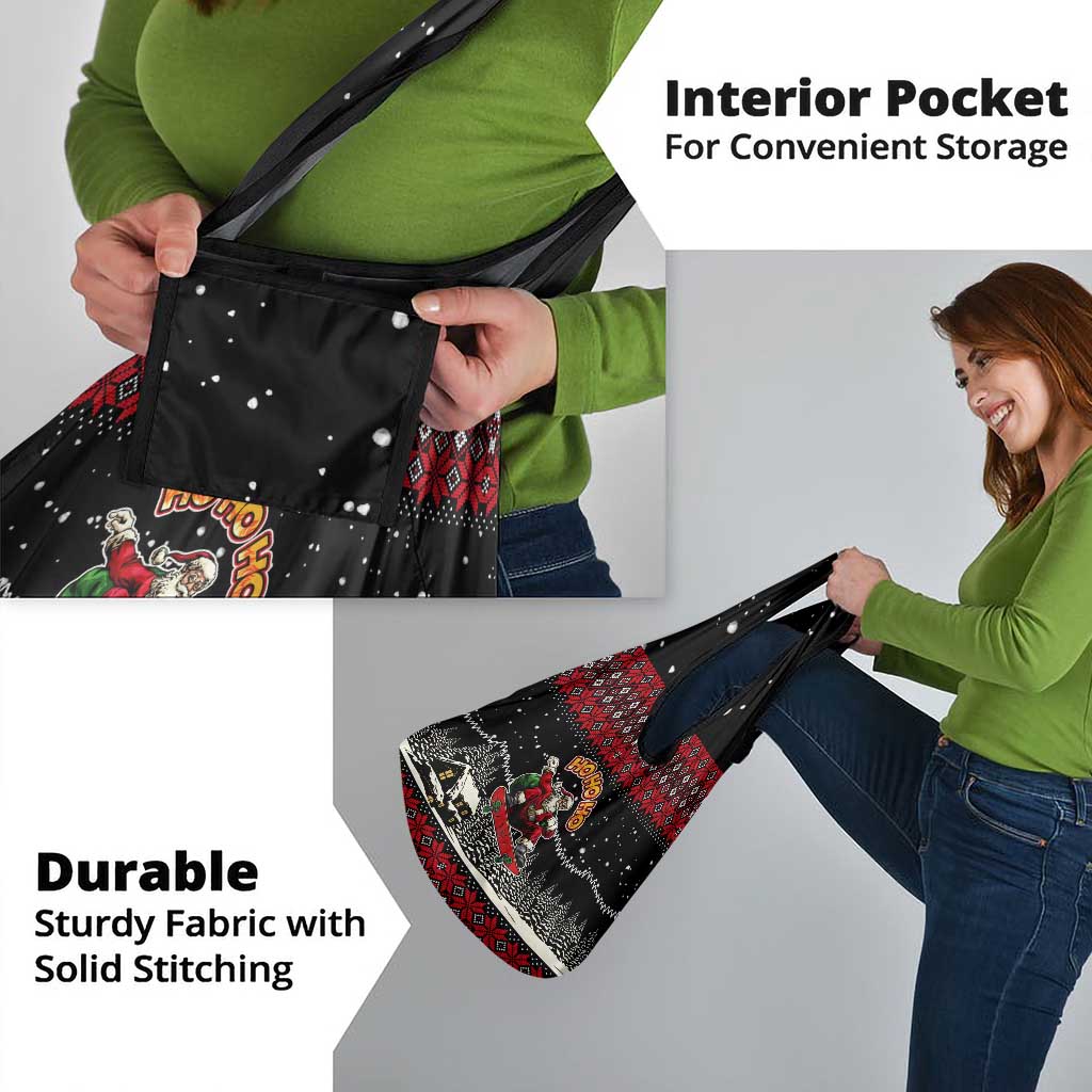 Skater Santa Claus Ho Ho Ho Christmas Grocery Bag Xmas Holiday Patterns - Wonder Print Shop
