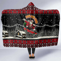 Skater Santa Claus Ho Ho Ho Christmas Hooded Blanket Xmas Holiday Patterns - Wonder Print Shop