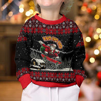 Skater Santa Claus Ho Ho Ho Christmas Kid Ugly Christmas Sweater Xmas Holiday Patterns - Wonder Print Shop