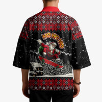 Skater Santa Claus Ho Ho Ho Christmas Kimono Xmas Holiday Patterns - Wonder Print Shop