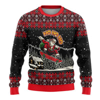 Skater Santa Claus Ho Ho Ho Christmas Ugly Christmas Sweater Xmas Holiday Patterns - Wonder Print Shop