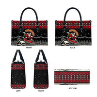 Skater Santa Claus Ho Ho Ho Christmas Leather Bag Xmas Holiday Patterns - Wonder Print Shop