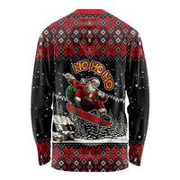 Skater Santa Claus Ho Ho Ho Christmas Long Sleeve Shirt Xmas Holiday Patterns - Wonder Print Shop