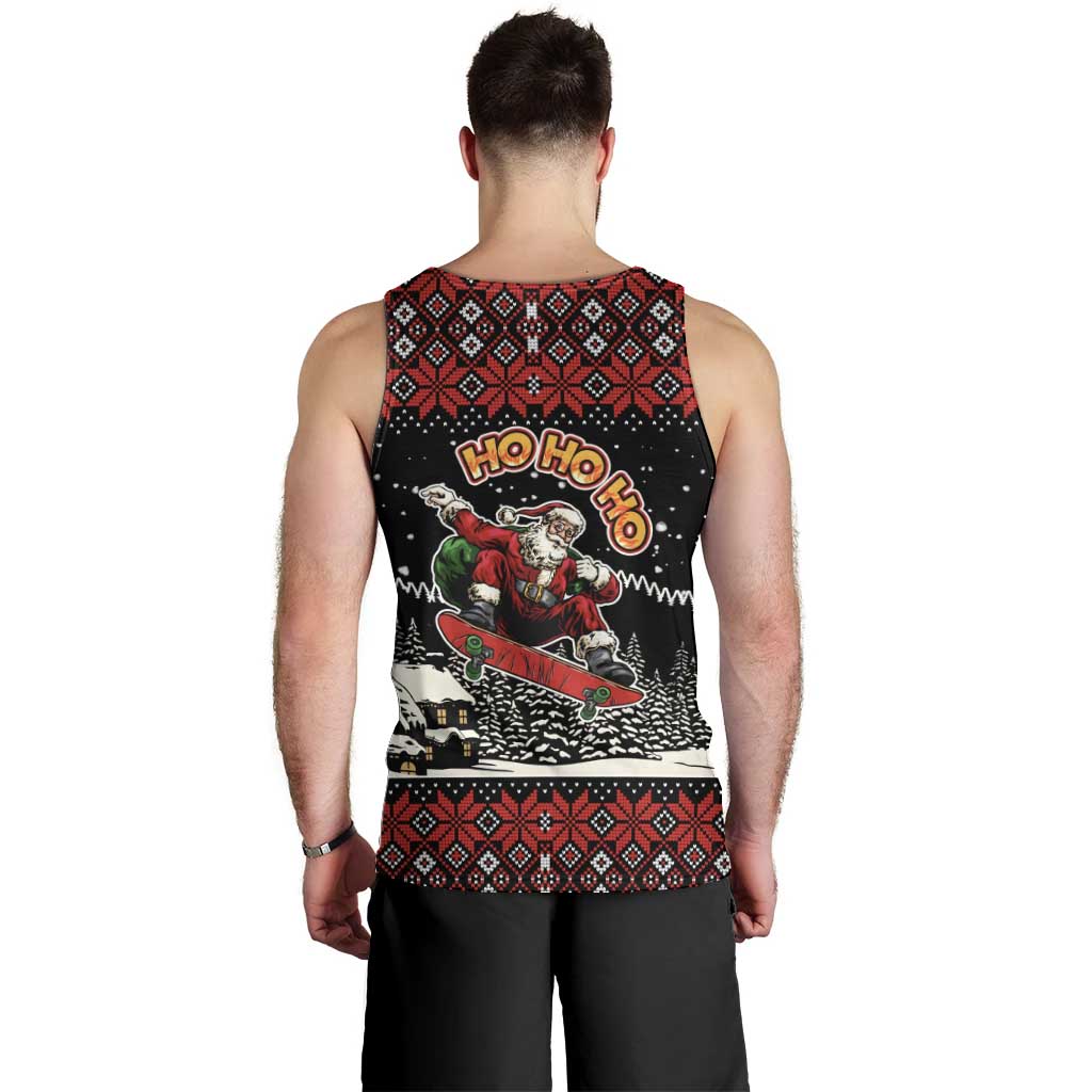 Skater Santa Claus Ho Ho Ho Christmas Men Tank Top Xmas Holiday Patterns - Wonder Print Shop