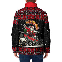 Skater Santa Claus Ho Ho Ho Christmas Padded Jacket Xmas Holiday Patterns - Wonder Print Shop