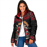 Skater Santa Claus Ho Ho Ho Christmas Padded Jacket Xmas Holiday Patterns - Wonder Print Shop