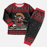 Skater Santa Claus Ho Ho Ho Christmas Pajama Set Xmas Holiday Patterns - Wonder Print Shop