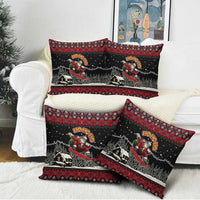 Skater Santa Claus Ho Ho Ho Christmas Pillow Cover Xmas Holiday Patterns - Wonder Print Shop