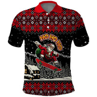 Skater Santa Claus Ho Ho Ho Christmas Polo Shirt Xmas Holiday Patterns - Wonder Print Shop