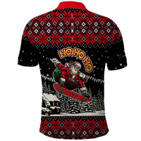 Skater Santa Claus Ho Ho Ho Christmas Polo Shirt Xmas Holiday Patterns - Wonder Print Shop